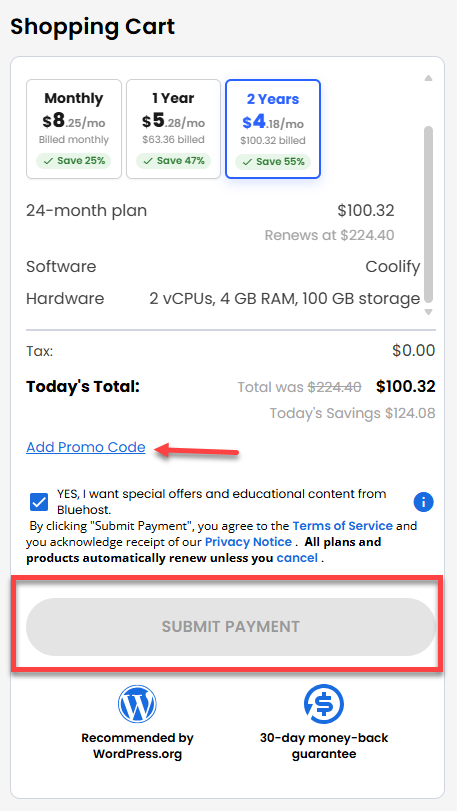 Self-Managed VPS - service terms